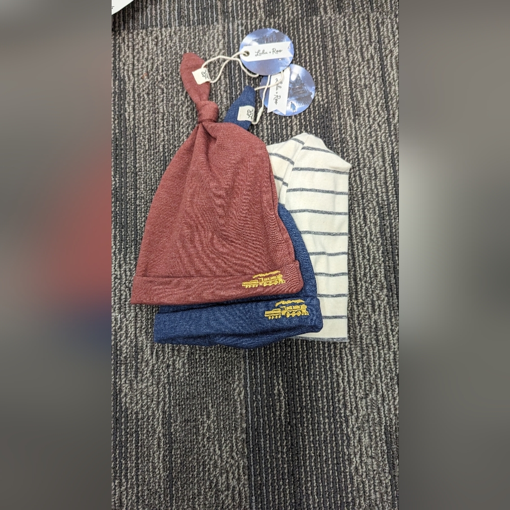 Lulu Roo Baby Beanies Lot of 3 NEW